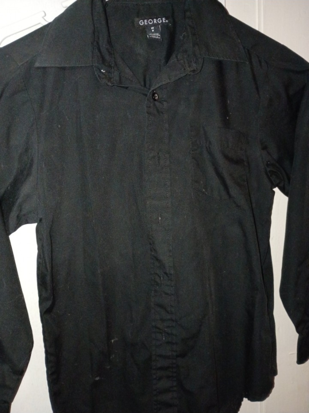 George Boys Size 8 Black Button-Up Shirt
